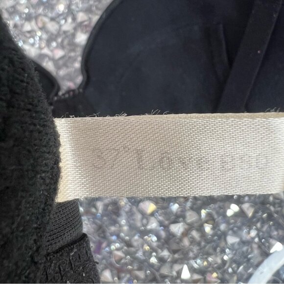 Bra polka dot mesh detail light pink Elegant Black and Cream Polka Dot Bra - Picture 6 of 9